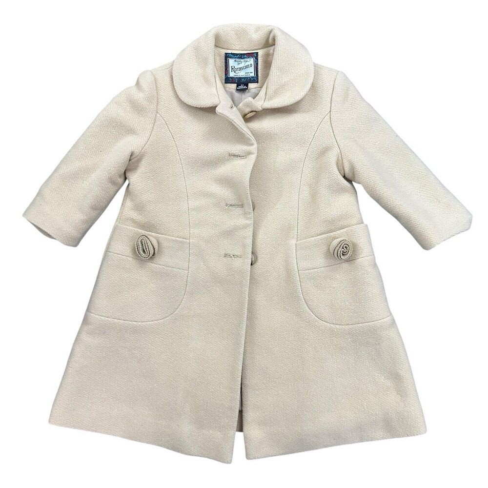Vintage Rothschild Preppy Wool Pea Coat Girls Size 3T Made USA EUC
